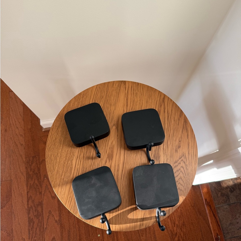 Set of Black Wall Hooks McGee and Co. HEAVY Christmas stocking holders! Black
